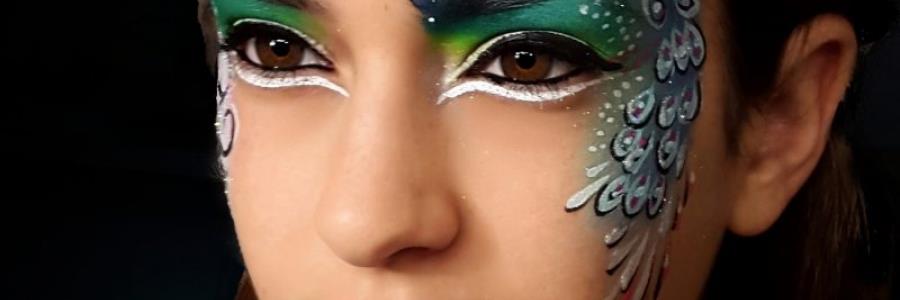 איפור טווס מסביב לעין לפורים